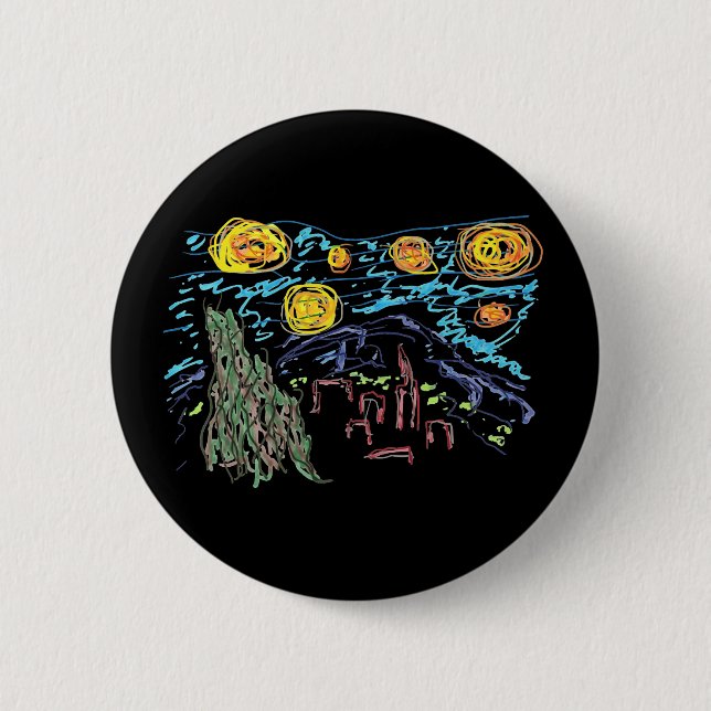 The Starry Night 2 Inch Round Button (Front)