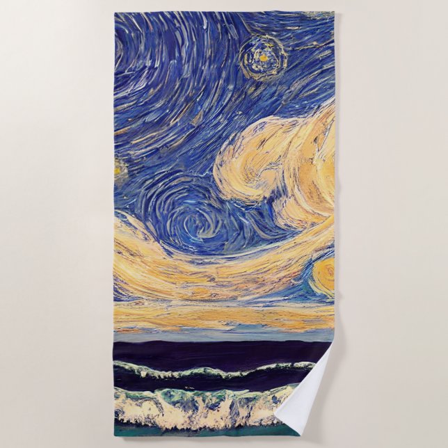 The Starry Night Beach Towel (Front)