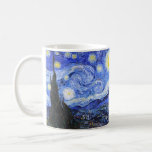 The Starry Night by Van Gogh Coffee Mug<br><div class="desc">Oil painting by the Dutch master Vincent Van Gogh(1853-1890) Probably his most famous painting, Van Gogh painted 'The Starry Night' in 1889 from memory while in an asylum in France where he checked himself in for depression.The scene depicts the view from his bedroom window. In the painting there is the...</div>