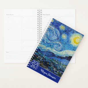 The Starry Night by Van Gogh   Custom Text  Planner