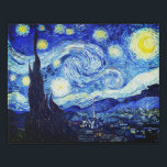 The Starry Night By Van Gogh Faux Canvas Print<br><div class="desc">Oil painting by the Dutch master Vincent Van Gogh(1853-1890) Probably his most famous painting, Van Gogh painted 'The Starry Night' in 1889 from memory while in an asylum in France where he checked himself in for depression.The scene depicts the view from his bedroom window. In the painting there is the...</div>