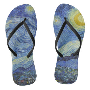 The Starry Night by Van Gogh Flip Flops