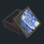 The Starry Night by Van Gogh Gift Box<br><div class="desc">Oil painting by the Dutch master Vincent Van Gogh(1853-1890) Probably his most famous painting, Van Gogh painted 'The Starry Night' in 1889 from memory while in an asylum in France where he checked himself in for depression.The scene depicts the view from his bedroom window. In the painting there is the...</div>