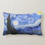 The Starry Night by Van Gogh Lumbar Pillow<br><div class="desc">An oil painting by the Dutch master Vincent Van Gogh(1853-1890) Probably his most famous painting, Van Gogh painted 'The Starry Night' in 1889 from memory while in an asylum in France where he checked himself in for depression.The scene depicts the view from his bedroom window. In the painting there is...</div>