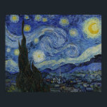 The Starry Night by Van Gogh Poster<br><div class="desc">About the Work The Starry Night Starry Night (Dutch: De sterrennacht) is a painting by the Dutch post-impressionist artist Vincent van Gogh. Painted in June 1889, it depicts the view outside of his sanitarium room window at Saint-Rémy-de-Provence (located in southern France) at night, although it was painted from memory during...</div>
