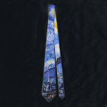 The Starry Night by Van Gogh Tie<br><div class="desc">An oil painting by the Dutch master Vincent Van Gogh(1853-1890) Probably his most famous painting, Van Gogh painted 'The Starry Night' in 1889 from memory while in an asylum in France where he checked himself in for depression.The scene depicts the view from his bedroom window. In the painting there is...</div>