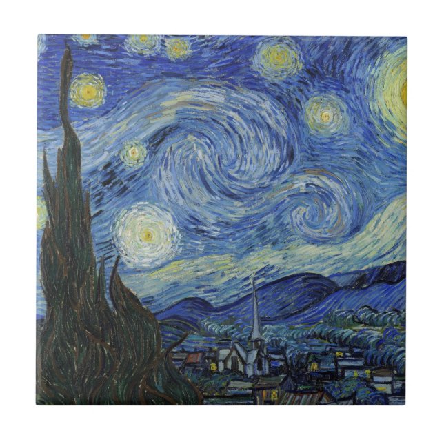 The Starry Night by Van Gogh Tile (Front)