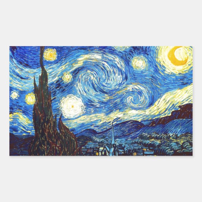 The Starry Night by Vincent van Gogh 1889 Sticker (Front)