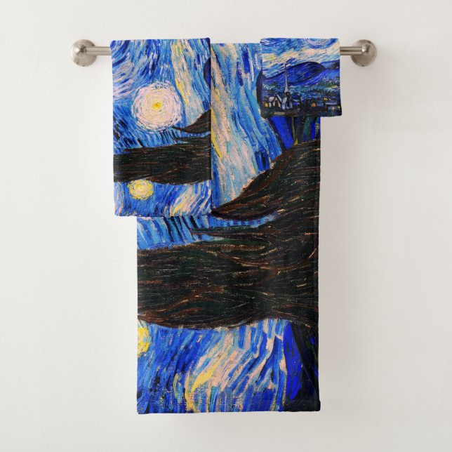 The Starry Night by Vincent Van Gogh Bath Towel Set (Insitu)