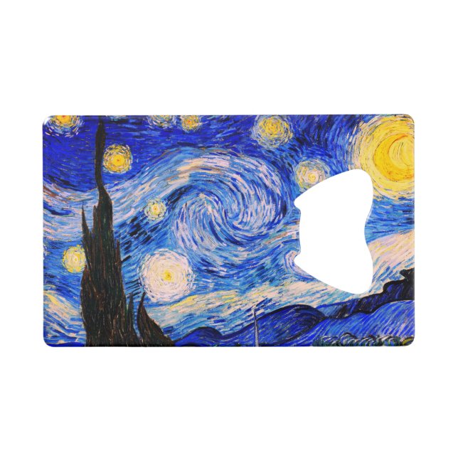The Starry Night by Vincent Van Gogh Credit Card Bottle Opener (Front (Horizontal))