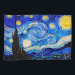 The Starry Night by Vincent Van Gogh Kitchen Towel<br><div class="desc">Vincent Van Gogh The Starry Night. This is an old masterpiece from the dutch master painter Vincent Van Gogh.This fine art landscape painting has beautiful,  vibrant,  saturated colour. Vincent Van Gogh was a dutch post impressionist painter. This image is in the public domain</div>