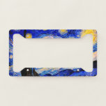 The Starry Night by Vincent Van Gogh License Plate Frame<br><div class="desc">Vincent Van Gogh The Starry Night. This is an old masterpiece from the dutch master painter Vincent Van Gogh.This fine art landscape painting has beautiful,  vibrant,  saturated colour. Vincent Van Gogh was a dutch post impressionist painter. This image is in the public domain</div>
