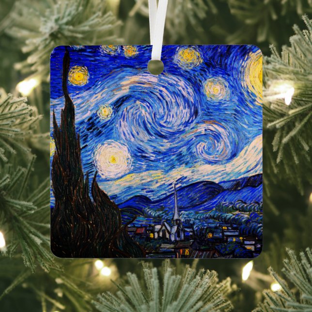 The Starry Night by Vincent Van Gogh Metal Ornament (Insitu)