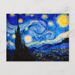 The Starry Night by Vincent Van Gogh Postcard<br><div class="desc">Vincent Van Gogh The Starry Night. This is an old masterpiece from the dutch master painter Vincent Van Gogh.This fine art landscape painting has beautiful,  vibrant,  saturated colour. Vincent Van Gogh was a dutch post impressionist painter. This image is in the public domain</div>