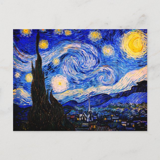 The Starry Night by Vincent Van Gogh Postcard (Front)