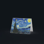 The Starry Night by Vincent van Gogh Thank You Card<br><div class="desc">The Starry Night,  1889 by Vincent van Gogh. It depicts the view from the east-facing window of his asylum room at Saint-Rémy-de-Provence,  just before sunrise,  with the addition of an imaginary village.</div>