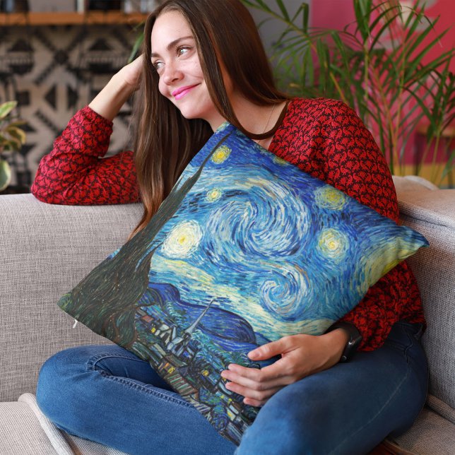 The Starry Night by Vincent Van Gogh  Throw Pillow (Creator Uploaded)