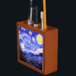 The Starry Night Desk Organizer<br><div class="desc">Oil painting by the Dutch master Vincent Van Gogh(1853-1890) Probably his most famous painting, Van Gogh painted 'The Starry Night' in 1889 from memory while in an asylum in France where he checked himself in for depression.The scene depicts the view from his bedroom window. In the painting there is the...</div>