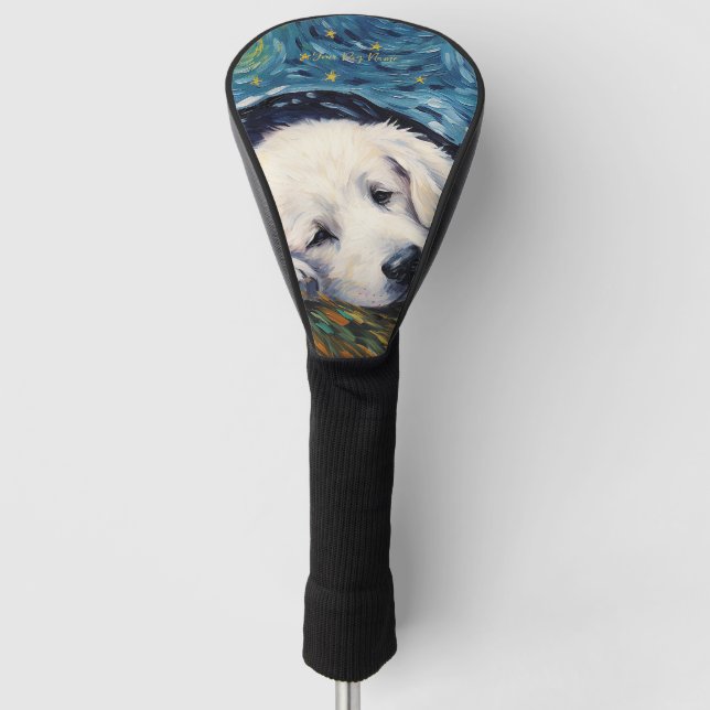 The starry night - Great Pyrenees Puppy Dog 003 -  Golf Head Cover (Front)
