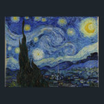 The Starry Night - Van Gogh (1888) Poster<br><div class="desc">This design features Vincent Van Gogh's 1888 painting The Starry Night. It shows the view that Van Gogh saw from his room at night.</div>