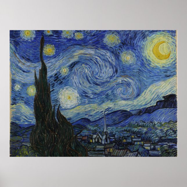 The Starry Night - Van Gogh (1888) Poster (Front)