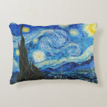 The Starry Night | Van Gogh | Accent Pillow<br><div class="desc">The Starry Night is an oil-on-canvas painting by the Dutch Post-Impressionist painter Vincent van Gogh. Painted in June 1889,  it depicts the view from the east-facing window of his asylum room at Saint-Rémy-de-Provence,  just before sunrise,  with the addition of an imaginary village.</div>