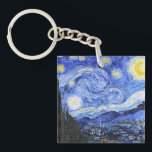 The Starry Night Van Gogh Keychain<br><div class="desc">Oil painting by the Dutch master Vincent Van Gogh(1853-1890) Probably his most famous painting, Van Gogh painted 'The Starry Night' in 1889 from memory while in an asylum in France where he checked himself in for depression.The scene depicts the view from his bedroom window. In the painting there is the...</div>