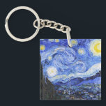 The Starry Night Van Gogh Keychain<br><div class="desc">Oil painting by the Dutch master Vincent Van Gogh(1853-1890) Probably his most famous painting, Van Gogh painted 'The Starry Night' in 1889 from memory while in an asylum in France where he checked himself in for depression.The scene depicts the view from his bedroom window. In the painting there is the...</div>