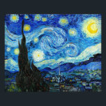 The Starry Night - Van Gogh Photo Print<br><div class="desc">The Starry Night is an oil on canvas painting by Dutch Post-Impressionist painter Vincent van Gogh. Painted in June 1889,  it depicts the view from the east-facing window of his asylum room at Saint-Rémy-de-Provence,  just before sunrise,  with the addition of an imaginary village</div>
