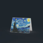The Starry Night - Vincent Van Gogh Card<br><div class="desc">View from the psychiatric hospital at Saint-Rémy-de-Provence (France),  just before sunrise,  with addition of an imaginary village. Oil on canvas (1889) by Dutch painter Vincent van Gogh.</div>