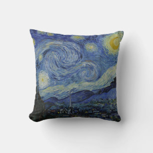 The Starry Night (Vincent van Gogh) (Famous Art) Throw Pillow