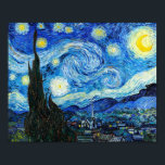 The Starry Night Vincent Van Gogh Landscape Art Poster<br><div class="desc">One of Dutch Post-Impressionist artist Vincent van Gogh's most well-known oil paintings is his Impressionist masterwork "The Starry Night" (1889), a dreamy night landscape painting, is featured on this fine art print poster. Dutch Post-Impressionist artist Vincent van Gogh created an oil painting on canvas titled The Starry Night. It was...</div>