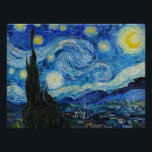The Starry Night - Vincent Van Gogh Poster<br><div class="desc">View from the psychiatric hospital at Saint-Rémy-de-Provence (France),  just before sunrise,  with addition of an imaginary village. Oil on canvas (1889) by Dutch painter Vincent van Gogh.</div>