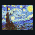 The Starry Night, Vincent van Gogh Poster<br><div class="desc">We are proud to offer this magnificent work by Vincent van Gogh, The Starry Night. We've applies over 20 years of experience in the field of commercial art and colour reproduction work to bring you this carefully fine-tuned reproduction. Presented here in up to the largest size possible (Extra Large at...</div>