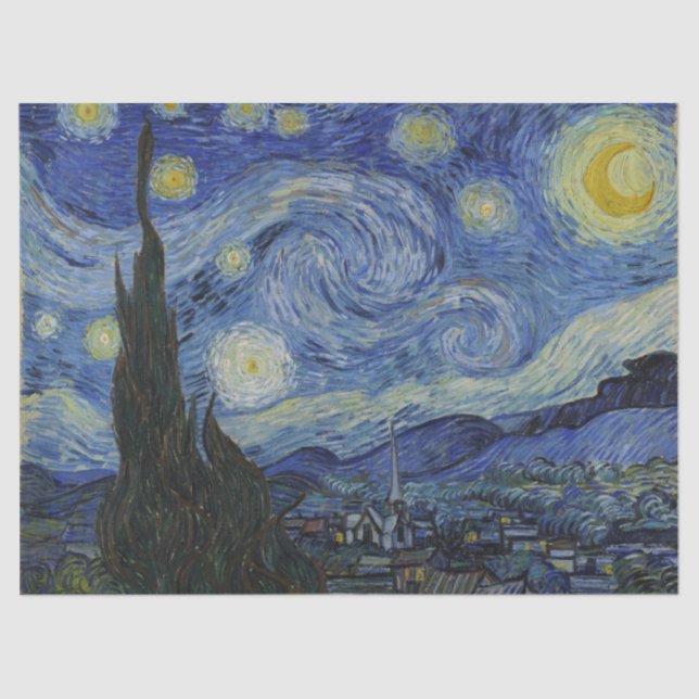 The Starry Night, Vincent Van Gogh Tissue Paper (Front)