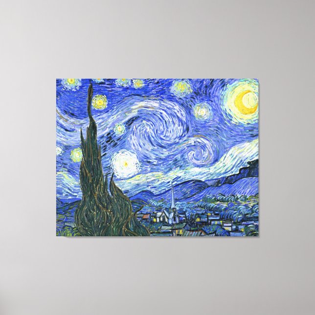 The Starry Night ~ Vincent van Gogh ~ Triptych Canvas Print (Front)