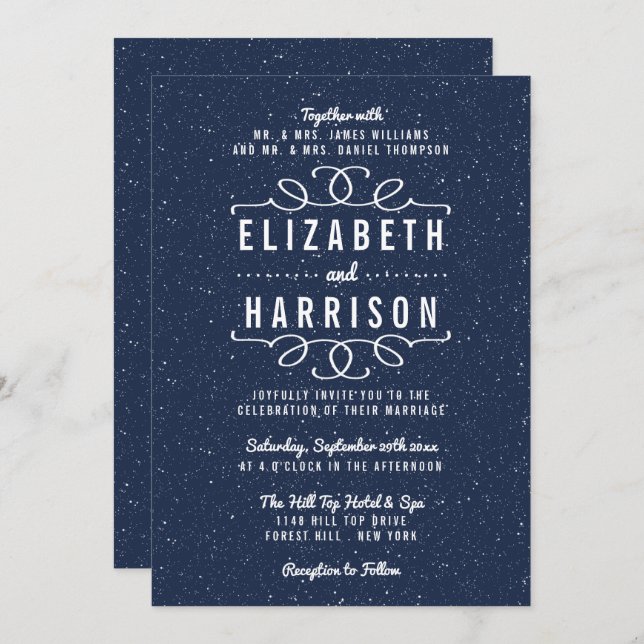 The Starry Night Wedding Collection Invitation (Front/Back)