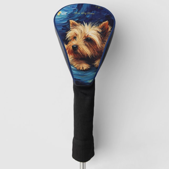 The starry night - Yorkshire Terrier Dog 001 - Qia Golf Head Cover (Front)
