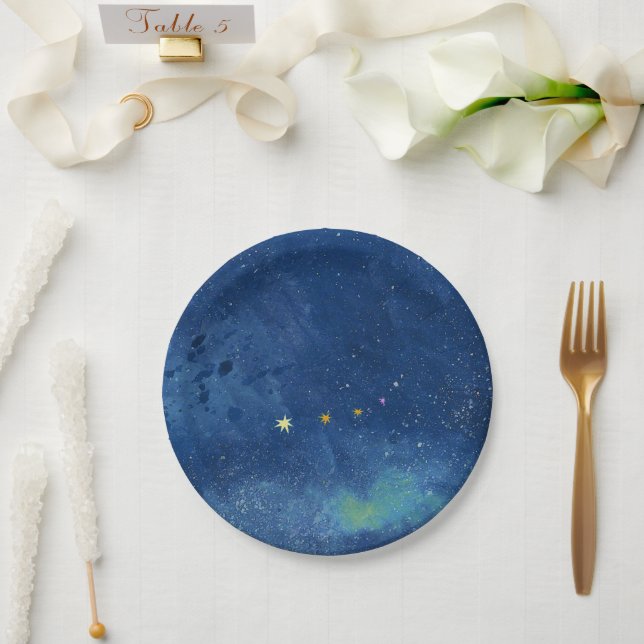  The starry sky illustration  Paper Plate (Wedding)