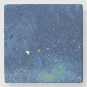The starry sky illustration Stone Coaster