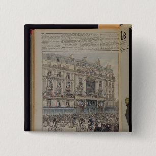 The start of the Paris-Brest bicycle race 2 Inch Square Button