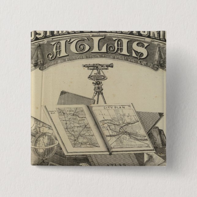 The State of Indiana 2 Inch Square Button (Front)
