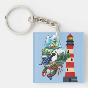 The State Of Maine Keychain