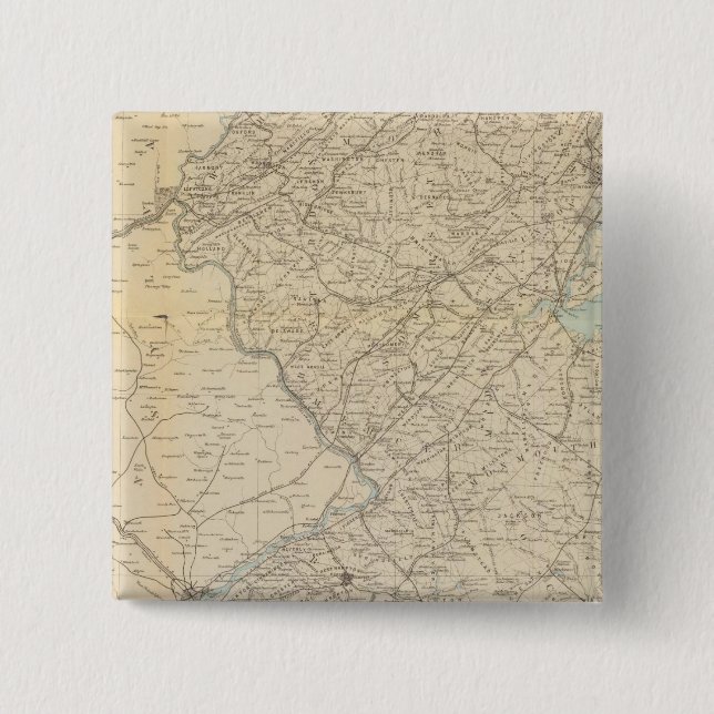The State of New Jersey, 1877 2 Inch Square Button (Front)