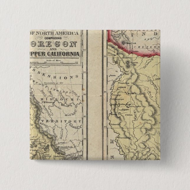 The State Of Texas 2 Inch Square Button (Front)