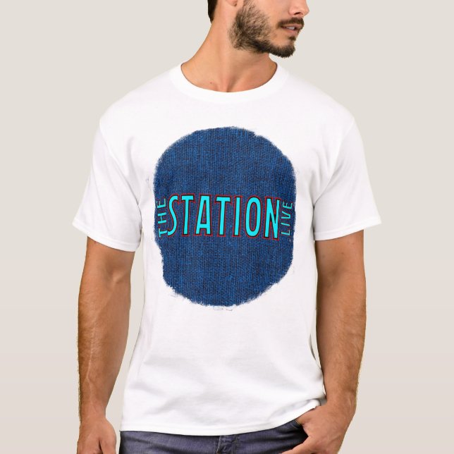 The Station Blue RT Men's Jersey T-Shirt (Front)