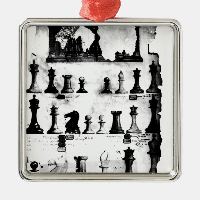 The Staunton Chessmen Patent Drawing Metal Ornament (Front)