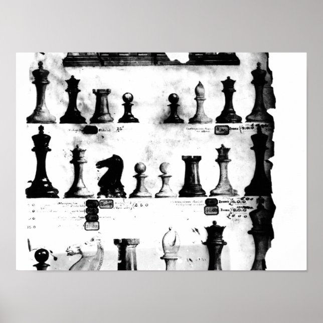 The Staunton Chessmen Patent Drawing Poster (Front)
