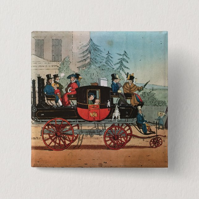 The Steam Coach 2 Inch Square Button (Front)