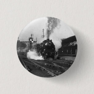 The Steam Train Arrives! circa 1864 the 1 Inch Round Button